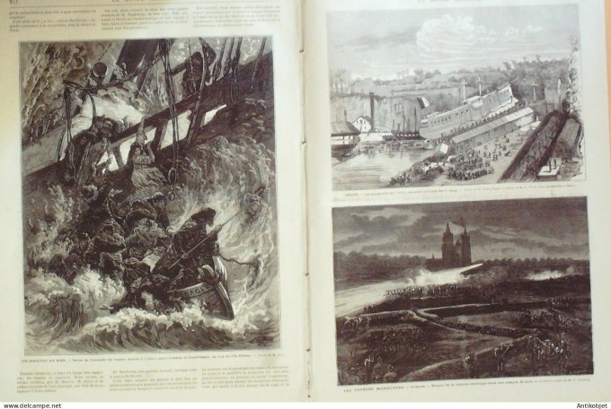 Le Monde illustré 1875 n°966 Soissons (02) Brest (29) Telescope L'observatoire Carpeaux St-Denis (93