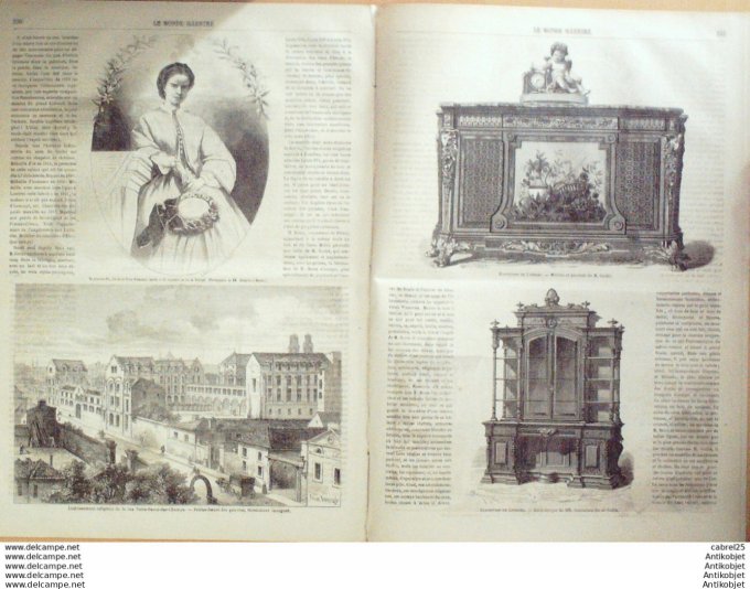 Le Monde illustré 1862 n°287 Londres Charmeur D'oiseaux Ile St Helene Biarritz (64)