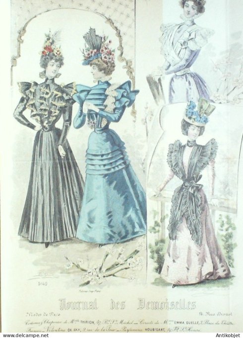 Gravure Mode J.Demoiselles 1897 # 5140 (Old Fashion plate)
