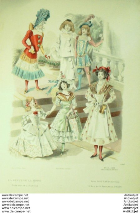 Gravure Mode La Gazette 1899 # 52 (Old Fashion plate)