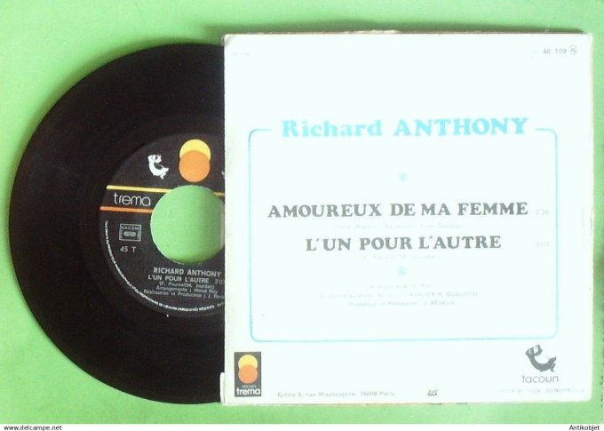 Anthony Richard 45T SP Amoureux de ma femme 1974