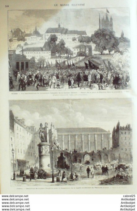 Le Monde illustré 1872 n°791 Espagne Don Carlos Pancarbo Oroquieta Suisse Lausanne Algérie Orannante