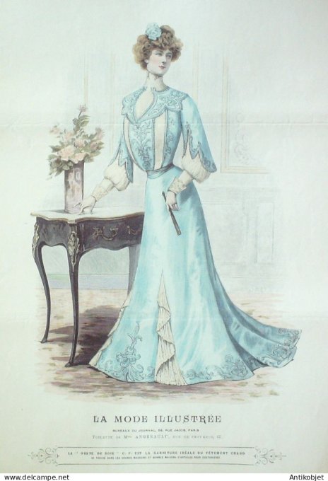 Gravure Mode illustree 1901 #  4 (Old Fashion plate) RARE