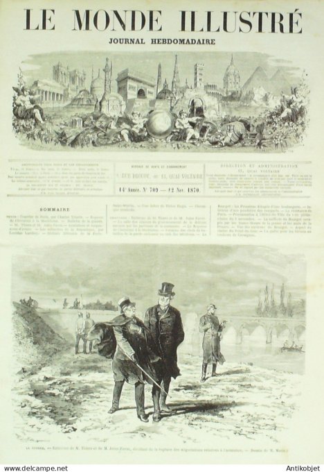 Le Monde illustré 1870 n°709 Bourget (93) Résistance de Paris Soissons (02) Requiem de Chérubini