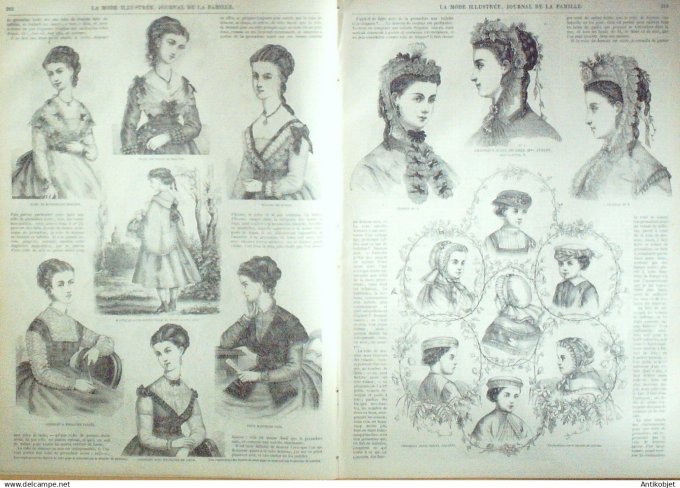 La Mode illustrée journal + gravure associée 1869 # 27