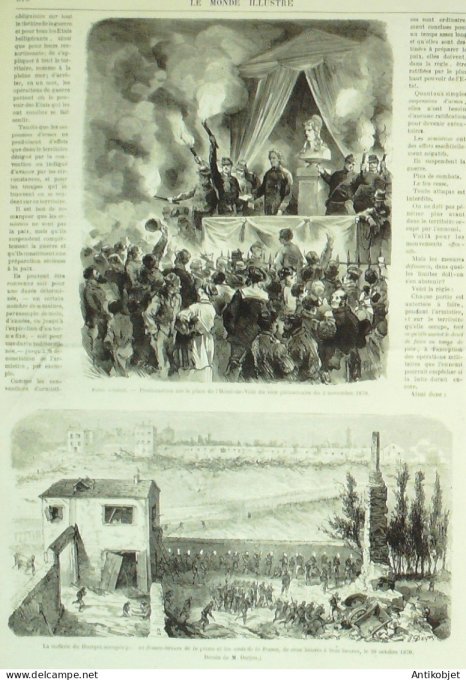 Le Monde illustré 1870 n°709 Bourget (93) Résistance de Paris Soissons (02) Requiem de Chérubini