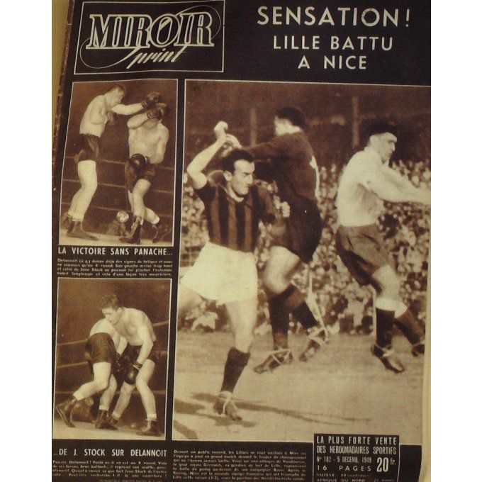 Miroir Sprint 1952 n° 182 5/12 DELANNOIT/STOCK CLAVEL LILLE/NICE ANGLETERRE KE HAVRE