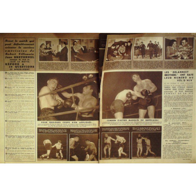 Miroir Sprint 1952 #  182 5 Déc Delannoit/Stock Clavel Lille/Nice Angleterre Ke Havre