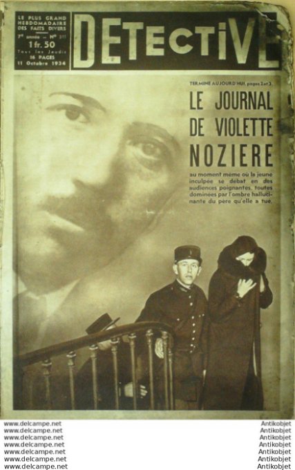 Détective 1934 n°311 dpt 06-75-84-89 Bronx Violette Nozière