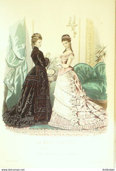 Gravure de mode La Mode illustrée 1876 n°05 (Maison Delaunay)