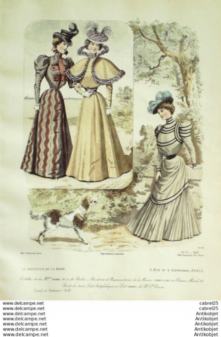 Gravure Mode Le Moniteur 1897 # 34 (Old Fashion plate)