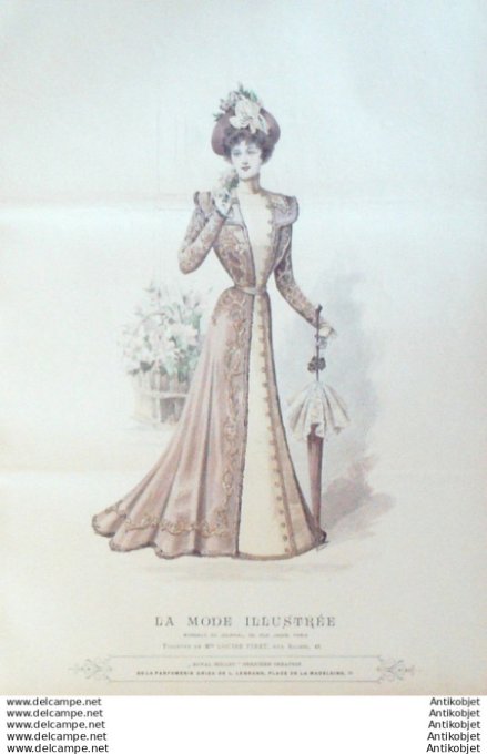 Gravure Mode illustree 1899 # 15 (Old Fashion plate) rare