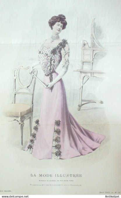 Gravure Mode illustree 1901 # 16 (Old Fashion plate) RARE