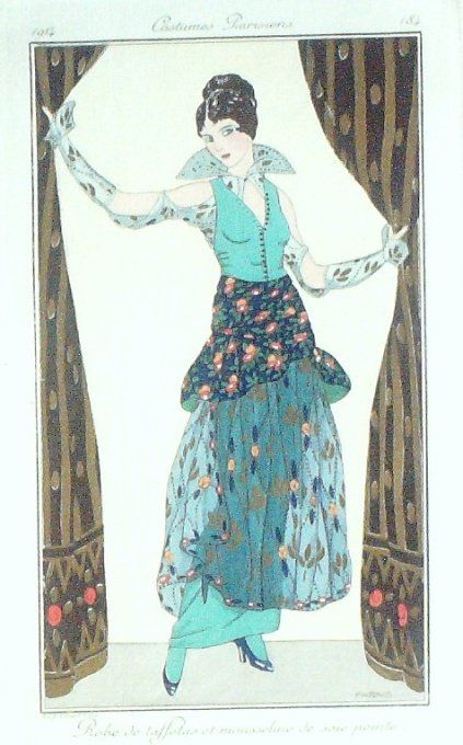Fabius Lorenzi Pochoir Mode Art Deco n° 184-1914 Journal des Dames