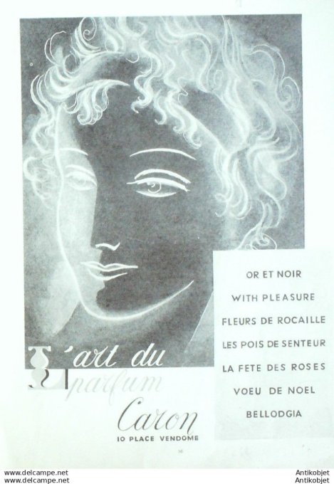 Publicite Cosmetique Caron Poudre 1953