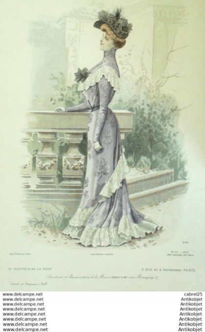 Gravure Mode La Gazette 1899 # 33 (Old Fashion plate)