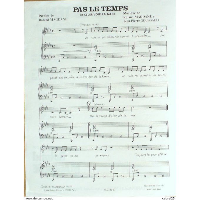 Magdane Roland Pas Le Temps 1983