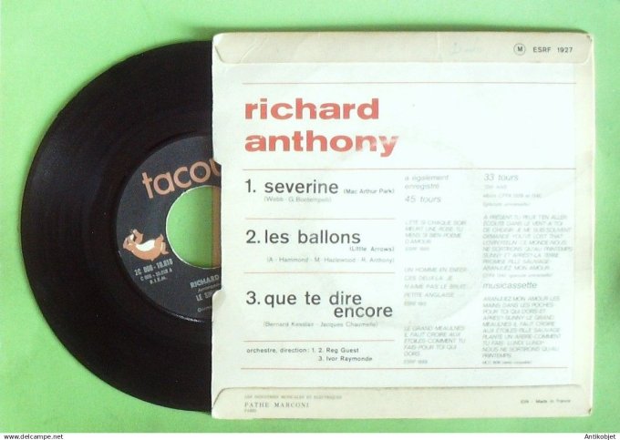 Anthony Richard 45T EP Les ballons 1968