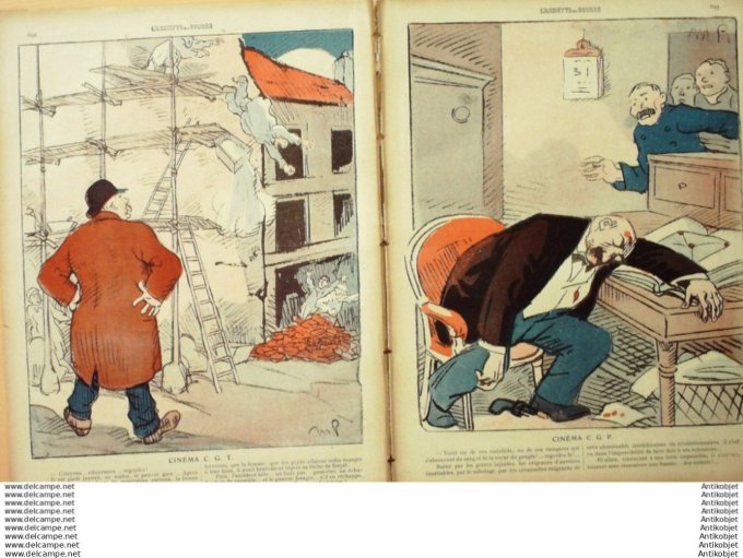 L'Assiette au beurre 1910 # 512 CGT contreC.G.P. Gyp Metivet