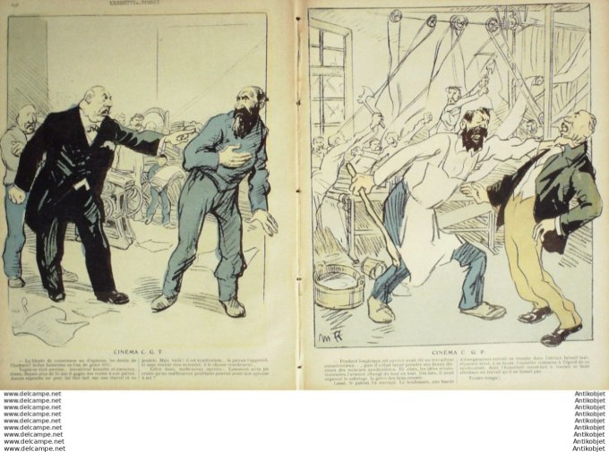 L'Assiette au beurre 1910 # 512 CGT contreC.G.P. Gyp Metivet