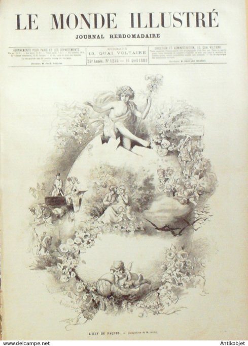 Le Monde illustré 1881 n°1255 Italie Rome Tunisie Tunis Touaregs massacre