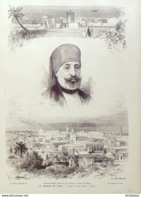 Le Monde illustré 1881 n°1255 Italie Rome Tunisie Tunis Touaregs massacre