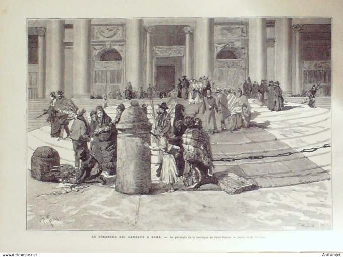 Le Monde illustré 1881 n°1255 Italie Rome Tunisie Tunis Touaregs massacre