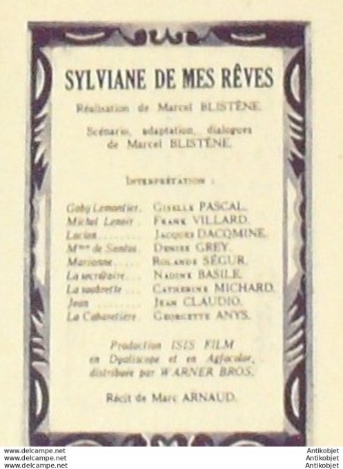 Sylvianne de mes rêves Giselle Pascal Frank Villard D + Film