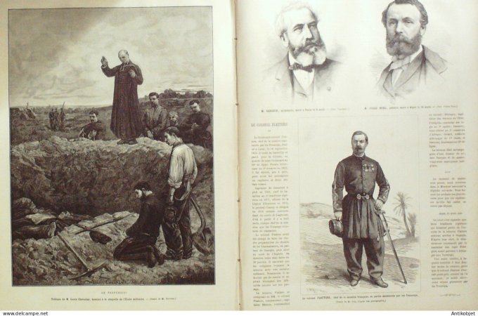 Le Monde illustré 1881 n°1255 Italie Rome Tunisie Tunis Touaregs massacre