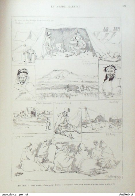 Le Monde illustré 1881 n°1289 Paquebot France Egypte Le Caire Tunisie Oued-el-Athol