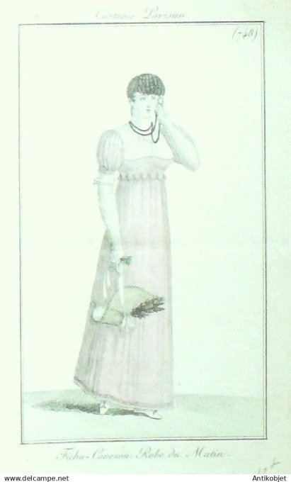 Costume Parisien 1806 # 748 (eau forte) Canezou robe du matin