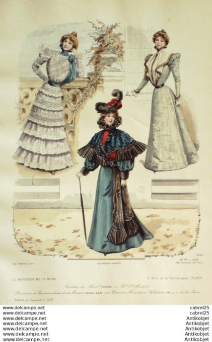 Gravure Mode Le Moniteur 1897 # 36 (Old Fashion plate)