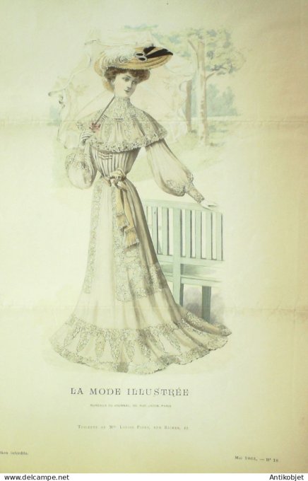Gravure Mode illustree 1903 # 18 (Old Fashion plate) RARE