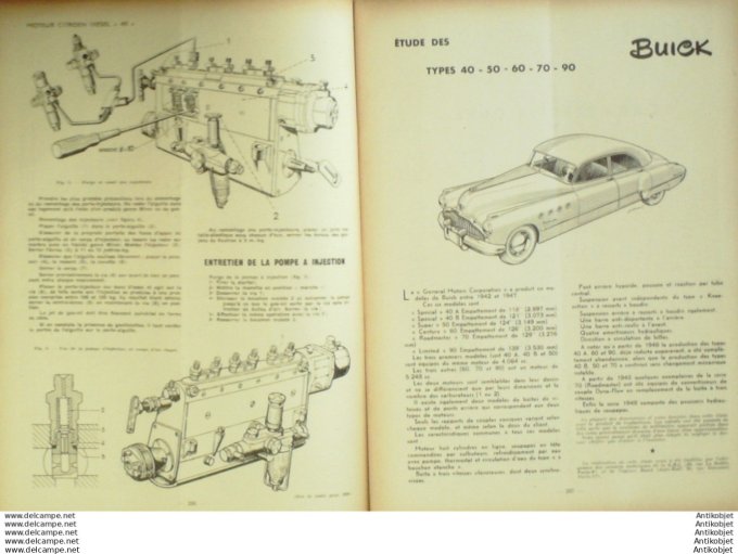 R.T Automobile Buick Types 40 50 60 70 90 Citroen diésel 45 38 # 1949