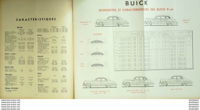 R.T Automobile Buick Types 40 50 60 70 90 Citroen diésel 45 38 # 1949