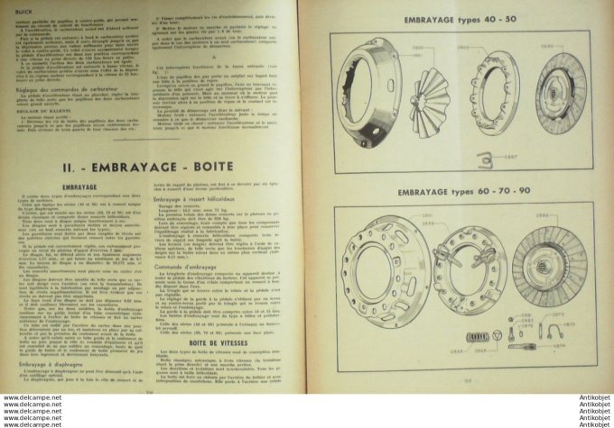 R.T Automobile Buick Types 40 50 60 70 90 Citroen diésel 45 38 # 1949