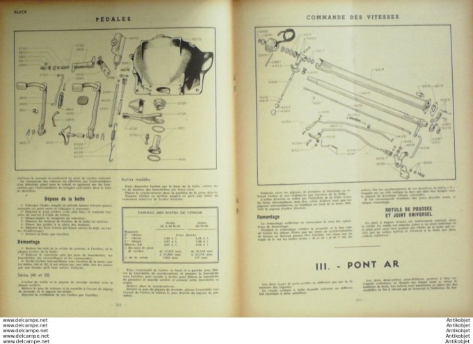 R.T Automobile Buick Types 40 50 60 70 90 Citroen diésel 45 38 # 1949