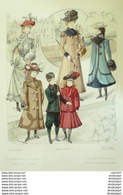 Gravure Mode La Gazette 1899 # 47 (Old Fashion plate)