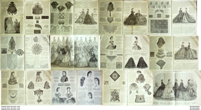 Mode illustree 1865 Lot de 12 journaux