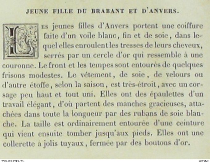 Belgique BRABANT Demoiselle 1859