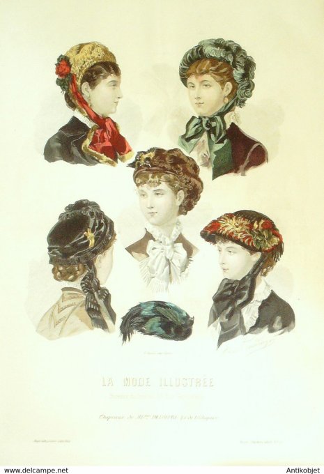 Gravure de mode La Mode illustrée 1880 n°47 (Maison Deloffre)