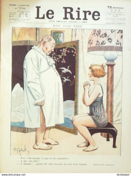 Le Rire 1923-04-14 # 219 Journal humoristique Ed.Originale Don Juan