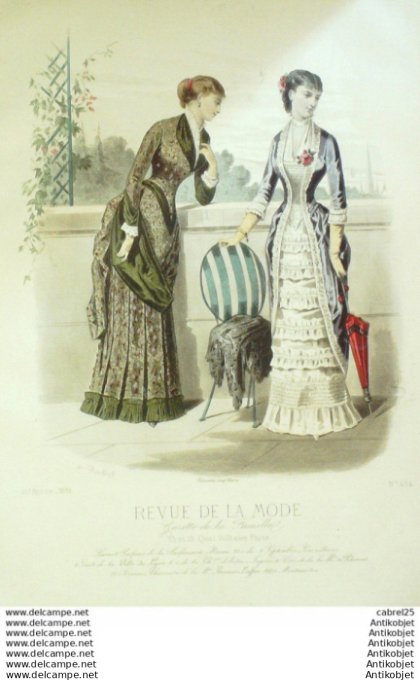 Gravure Mode La Gazette 1881 # 494 (Old Fashion plate)