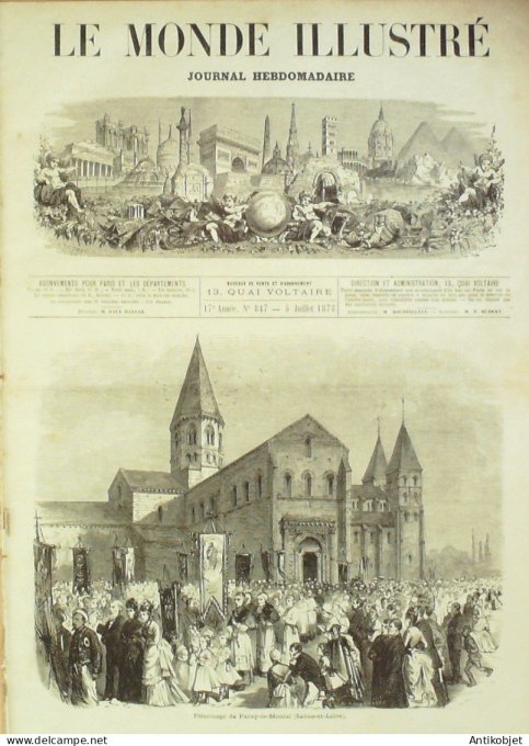 Le Monde illustré 1873 n°847 Autriche Vienne Italie Naples Avellino Iran Shah de Perse Angleterre Gu