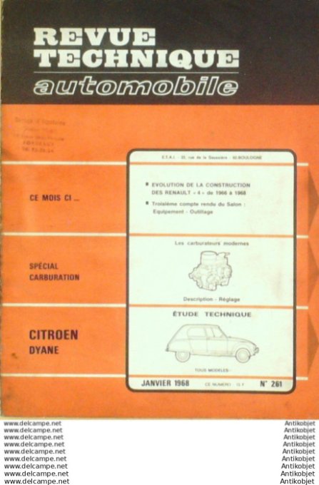 R.T Automobile Citroën Dyane Renault 4   # 261