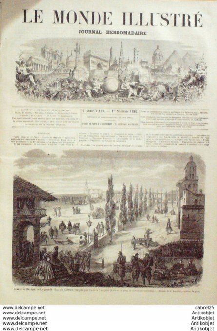 Le Monde illustré 1862 n°290  Mexique Cordova Espagne Seville Londres