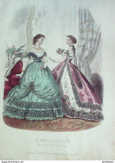 Gravure Mode illustree 1865 # 51 (Old Fashion plate)