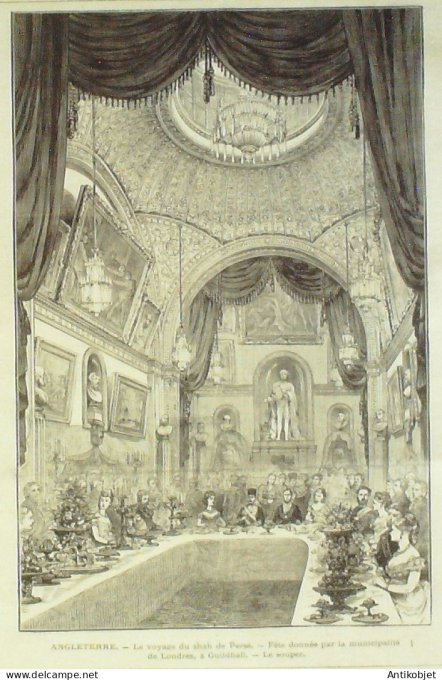 Le Monde illustré 1873 n°847 Autriche Vienne Italie Naples Avellino Iran Shah de Perse Angleterre Gu