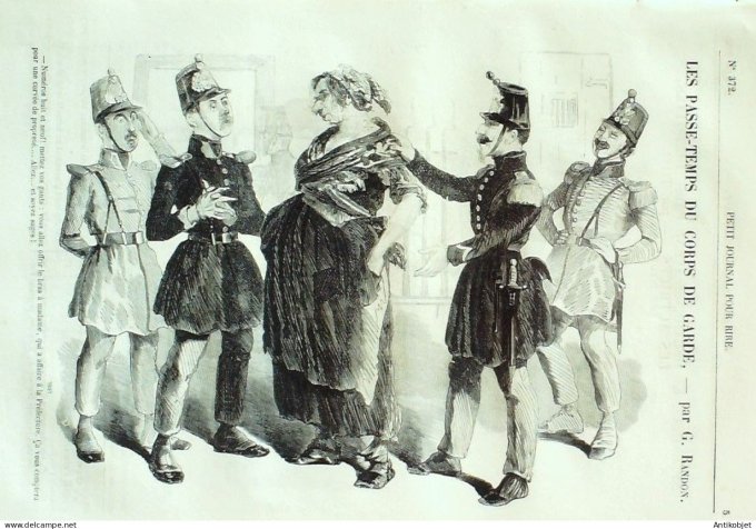 Petit journal pour Rire 1862 # 372 Les Passe-temps du Corps de Garde Randon