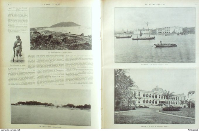 Le Monde illustré 1899 n°2190 Suisse Armée Singapore Vietnam Saigon Alger reine Ranavalo